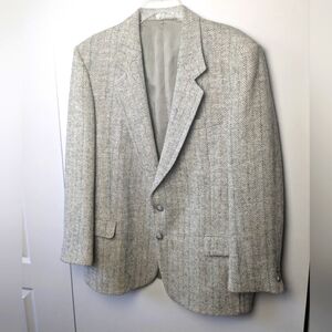 HARRIS TWEED Vintage Handmade Blazer Men Size 44S 100% Virgin Scottish Wool